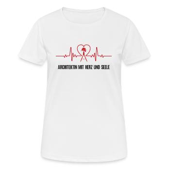 Architektin mit Herz und Seele Hausbau Bauleiterin - Frauen T-Shirt atmungsaktiv - Weiß - Vorne - AI Model Female 172 dark (172cm)