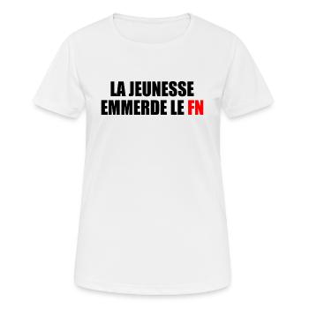 Fuck the National Front - Women's Breathable T-Shirt - white - Front - AI Model Female 172 dark (172cm)