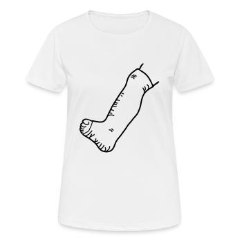 Bein in Gips _1_g1s - Frauen T-Shirt atmungsaktiv - Weiß - Vorne - AI Model Female 172 dark (172cm)