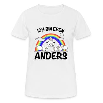 Ich bin eben anders - Frauen T-Shirt atmungsaktiv - Weiß - Vorne - AI Model Female 172 dark (172cm)