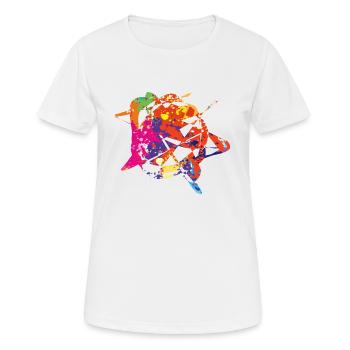 Geometrie und Farbe - Frauen T-Shirt atmungsaktiv - Weiß - Vorne - AI Model Female 172 dark (172cm)