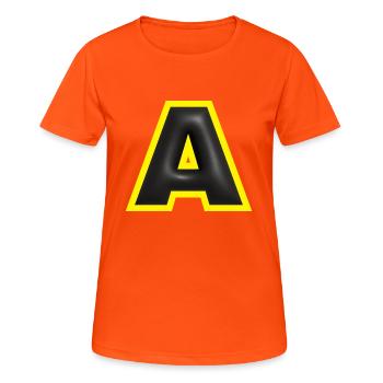 Letter A Leather Font Design - Women's Breathable T-Shirt - neon orange - Front - AI Model Female 172 dark (172cm)