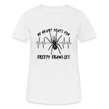 Mon cœur bat pour les bestioles effrayantes - Big Spider - T-shirt respirant Femme - blanc - Devant - AI Model Female 172 dark (172cm)