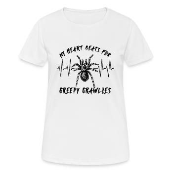 Mein Herz schlägt für Krabbeltiere - große Spinne - Frauen T-Shirt atmungsaktiv - Weiß - Vorne - AI Model Female 172 dark (172cm)