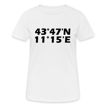 Florenz Koordinaten - Frauen T-Shirt atmungsaktiv - Weiß - Vorne - AI Model Female 172 dark (172cm)