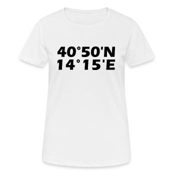 Coordonnées de Naples - T-shirt respirant Femme - blanc - Devant - AI Model Female 172 dark (172cm)