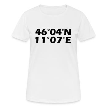 Coordonnées de Trente - T-shirt respirant Femme - blanc - Devant - AI Model Female 172 dark (172cm)