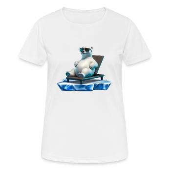 Polar Bear Sunglasses Chaise longue Ice floe - T-shirt respirant Femme - blanc - Devant - AI Model Female 172 dark (172cm)