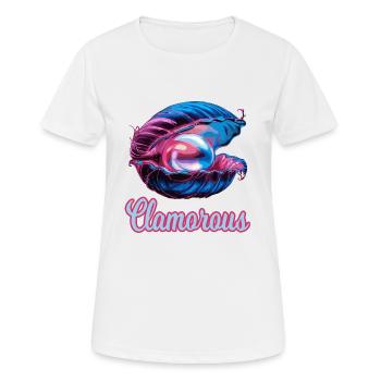 Clamorouse Muschel mit einer Perle Design - Frauen T-Shirt atmungsaktiv - Weiß - Vorne - AI Model Female 172 dark (172cm)