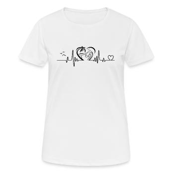 Summer Beach Heartbeat Funny Family Vacation Beach - Women's Breathable T-Shirt - white - Front - AI Model Female 172 dark (172cm)
