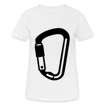 Mousquetons d’équipement d’escalade - T-shirt respirant Femme - blanc - Devant - AI Model Female 172 dark (172cm)