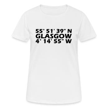 Glasgow Koordinaten - Frauen T-Shirt atmungsaktiv - Weiß - Vorne - AI Model Female 172 dark (172cm)