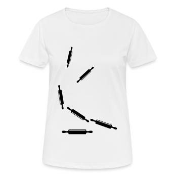 Küchenrolle Nudelholz - Frauen T-Shirt atmungsaktiv - Weiß - Vorne - AI Model Female 172 dark (172cm)