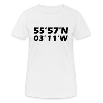 Edinburgh Koordinaten - Frauen T-Shirt atmungsaktiv - Weiß - Vorne - AI Model Female 172 dark (172cm)