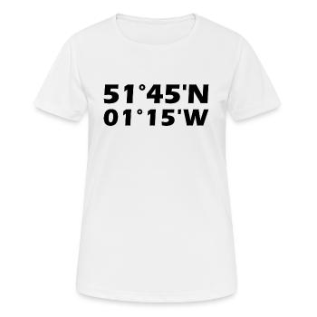 Oxford Koordinaten - Frauen T-Shirt atmungsaktiv - Weiß - Vorne - AI Model Female 172 dark (172cm)