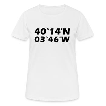 Coordonnées parla - T-shirt respirant Femme - blanc - Devant - AI Model Female 172 dark (172cm)