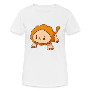 lion pushups push-ups kawaii angry - Women's Breathable T-Shirt - white - Front - AI Model Female 172 dark (172cm)