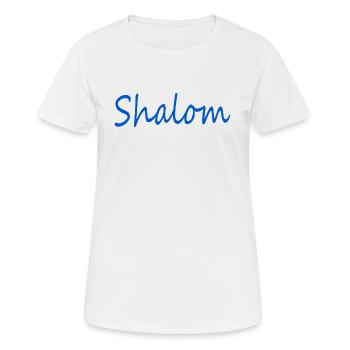 Shalom - Frauen T-Shirt atmungsaktiv - Weiß - Vorne - AI Model Female 172 dark (172cm)