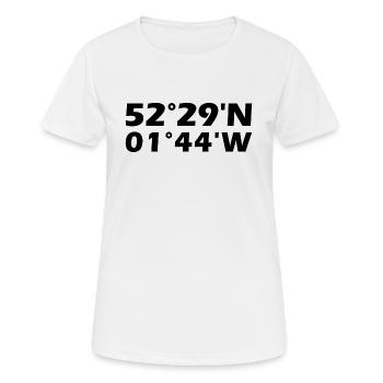 Birmingham Koordinaten - Frauen T-Shirt atmungsaktiv - Weiß - Vorne - AI Model Female 172 dark (172cm)