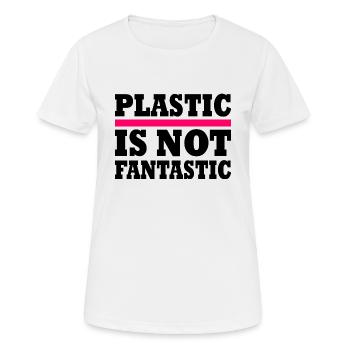 Plastic is not fantastic - Women's Breathable T-Shirt - white - Front - AI Model Female 172 dark (172cm)