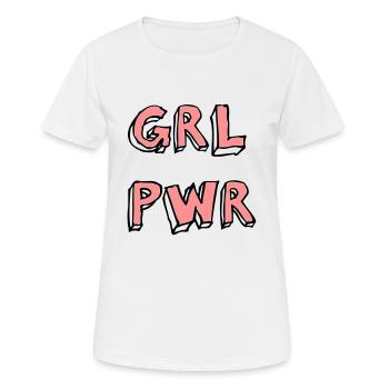 girl power - Frauen T-Shirt atmungsaktiv - Weiß - Vorne - AI Model Female 172 dark (172cm)