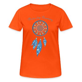 Traumfänger - Frauen T-Shirt atmungsaktiv - Neonorange - Vorne - AI Model Female 172 dark (172cm)