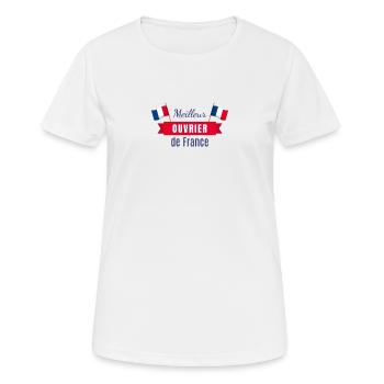 Meilleur Ouvrier de France - T-shirt respirant Femme - blanc - Devant - AI Model Female 172 dark (172cm)