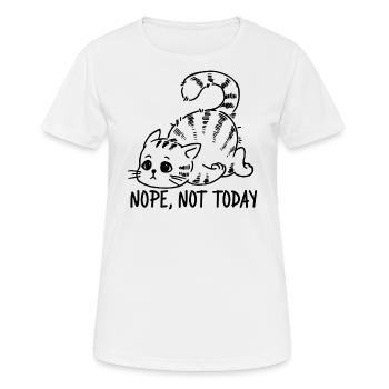 Not not today! Niedliche faule schlafende Katze - Frauen T-Shirt atmungsaktiv - Weiß - Vorne - AI Model Female 172 dark (172cm)