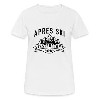 Skilehrer apres - Frauen T-Shirt atmungsaktiv - Weiß - Vorne - AI Model Female 172 dark (172cm)