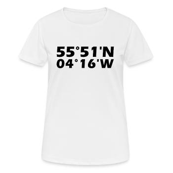 Glasgow Koordinaten - Frauen T-Shirt atmungsaktiv - Weiß - Vorne - AI Model Female 172 dark (172cm)