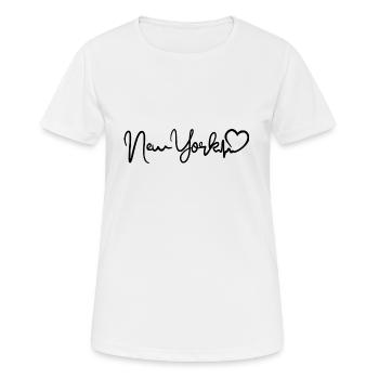 New York Heartbeat NYC - Women's Breathable T-Shirt - white - Front - AI Model Female 172 dark (172cm)