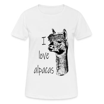 süßes, knuffiges Alpaka - Frauen T-Shirt atmungsaktiv - Weiß - Vorne - AI Model Female 172 dark (172cm)