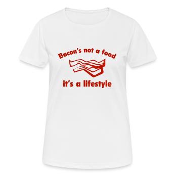 Speck ist kein Essen, sondern ein Lebensstil - Frauen T-Shirt atmungsaktiv - Weiß - Vorne - AI Model Female 172 dark (172cm)