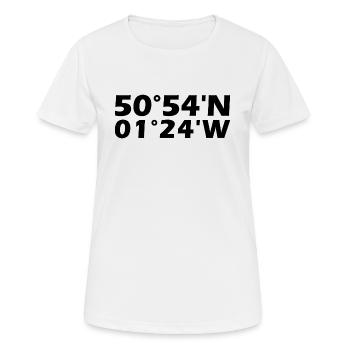 Coordonnées de Southampton - T-shirt respirant Femme - blanc - Devant - AI Model Female 172 dark (172cm)