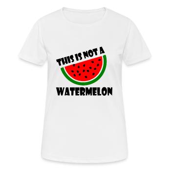 THIS IS NOT A WATERMELON - Frauen T-Shirt atmungsaktiv - Weiß - Vorne - AI Model Female 172 dark (172cm)