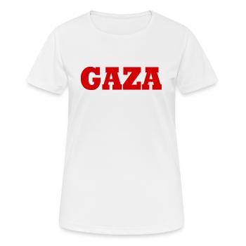 Gaza - T-shirt respirant Femme - blanc - Devant - AI Model Female 172 dark (172cm)