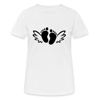Pieds de bébé ailes d’ange - T-shirt respirant Femme - blanc - Devant - AI Model Female 172 dark (172cm)