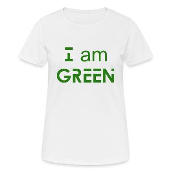 I am GREEN - Umweltbewusstsein - Frauen T-Shirt atmungsaktiv - Weiß - Vorne - AI Model Female 172 dark (172cm)