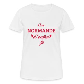 Normandie / Normand / Normande / France - T-shirt respirant Femme - blanc - Devant - AI Model Female 172 dark (172cm)