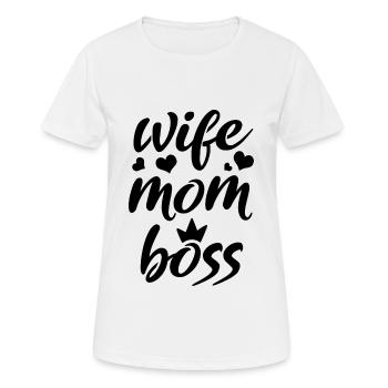 mom wife boss Mom - Frauen T-Shirt atmungsaktiv - Weiß - Vorne - AI Model Female 172 dark (172cm)