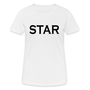 Star - Frauen T-Shirt atmungsaktiv - Weiß - Vorne - AI Model Female 172 dark (172cm)