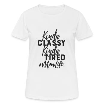 Schick und Muede Lustig Mama - Frauen T-Shirt atmungsaktiv - Weiß - Vorne - AI Model Female 172 dark (172cm)