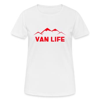 Van Life,RV Vie sur la route ouverte - T-shirt respirant Femme - blanc - Devant - AI Model Female 172 dark (172cm)