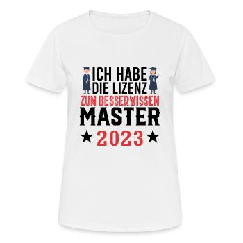Master 2023 Abschluss Promotion Sponsion Uni - Frauen T-Shirt atmungsaktiv - Weiß - Vorne - AI Model Female 172 dark (172cm)