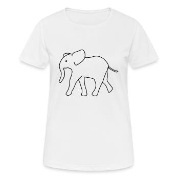 Elefant Symbol Tier Tiere - Frauen T-Shirt atmungsaktiv - Weiß - Vorne - AI Model Female 172 dark (172cm)