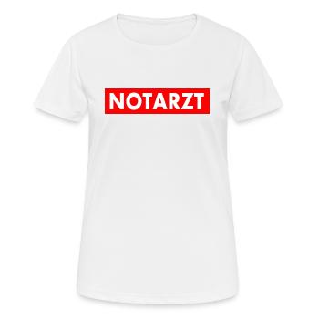 Notarzt - Frauen T-Shirt atmungsaktiv - Weiß - Vorne - AI Model Female 172 dark (172cm)