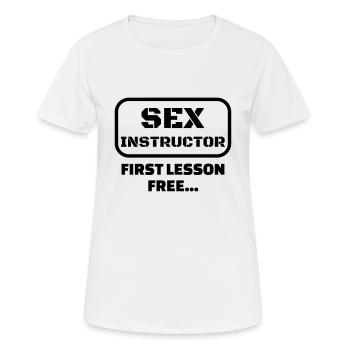 sexe / drague / seduction / fête / sexy / sex - T-shirt respirant Femme - blanc - Devant - AI Model Female 172 dark (172cm)