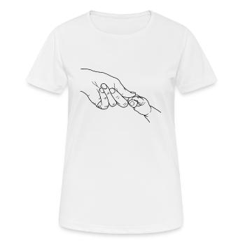 main de bébé et d'un adulte - T-shirt respirant Femme - blanc - Devant - AI Model Female 172 dark (172cm)