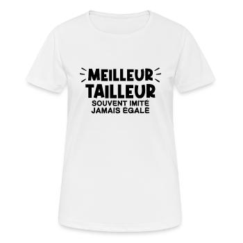 Tailleur | Je suis le meilleur Tailleur - T-shirt respirant Femme - blanc - Devant - AI Model Female 172 dark (172cm)