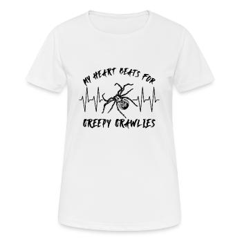 Mon cœur bat pour les bestioles effrayantes - Big Spider - T-shirt respirant Femme - blanc - Devant - AI Model Female 172 dark (172cm)